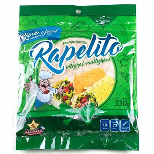 Pão Integral tipo Tortilha Multigrãos Rapelito 330g
