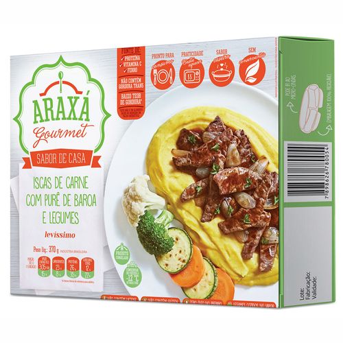 Iscas de Carne Araxá Gourmet com Purê de Baroa e Legumes Caixa 370 g