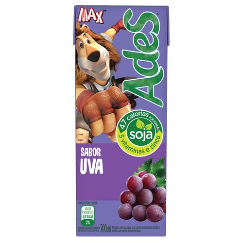 Bebida À Base De Soja Uva Ades Caixa 200ml