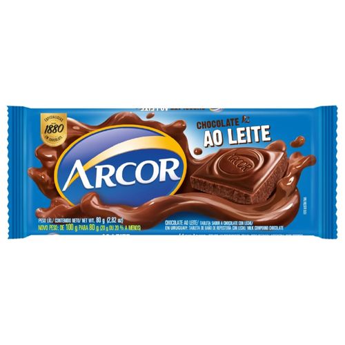 Chocolate Arcor ao Leite 80g