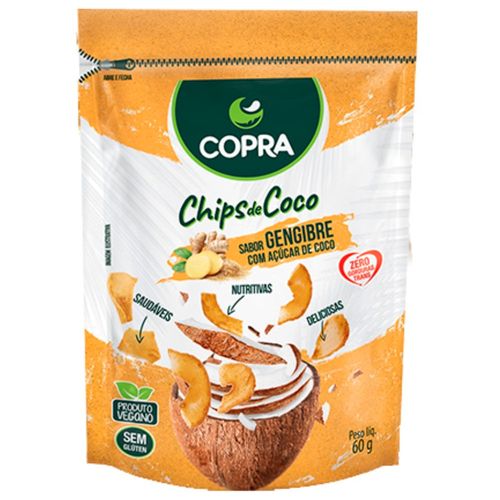 Chips De Coco Copra Sabor Gengibre 60g