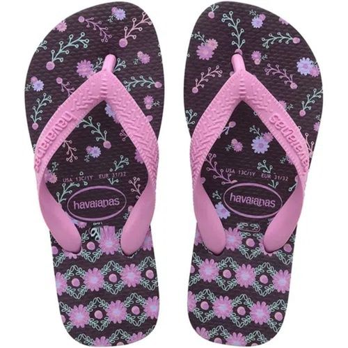Sandália Havaianas Kids Flores Berinjela Nº 29 / 30 Par
