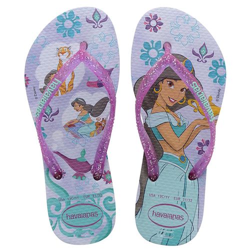 Sandália Havaianas Kids Slim Princess Lavanda e Roxo Nº 25 / 26 Par