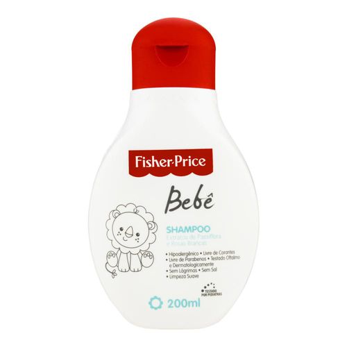 Shampoo Bebê Fisher Price Extrato de Passiflora e Rosas Brancas 200ml