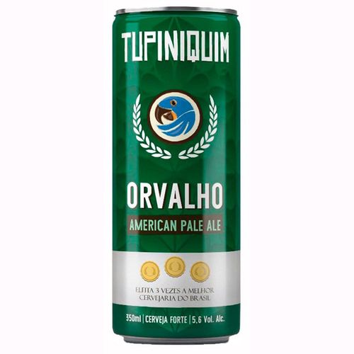 Cerveja Tupiniquim Orvalho American Pale Ale Lata 350ml Embalagem com 6 Unidades