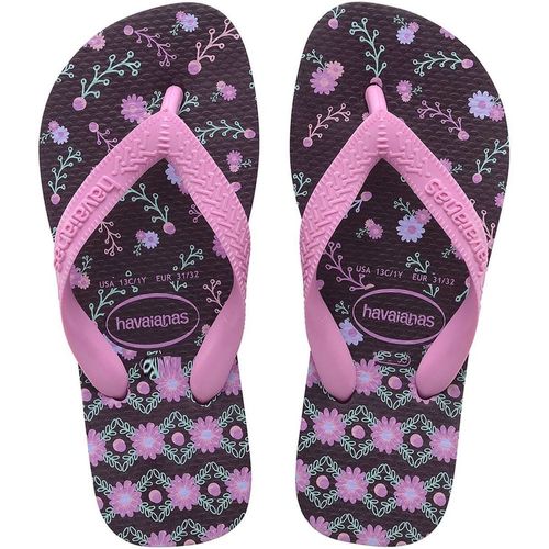 Sandália Havaianas Kids Flores Berinjela Nº 23 / 24 Par