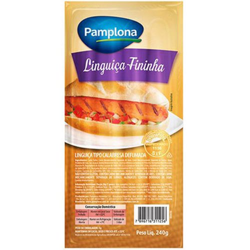 Linguiça Calabresa Pamplona Fina E Defumada 400g