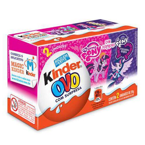 Chocolate Ao Leite My Little Pony Kinder Ovo Caixa 40g 2 Unidades