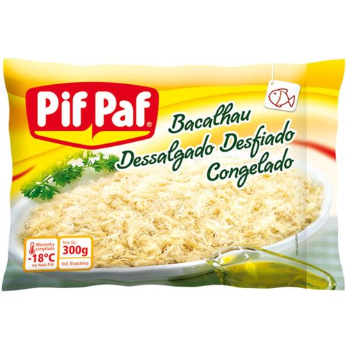 Bacalhau Pif Paf Desfiado Dessalgado Congelado Pacote 300 g