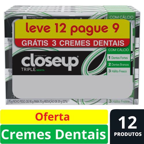 Creme Dental Closeup Menta Leve 12 Pague 9 70g