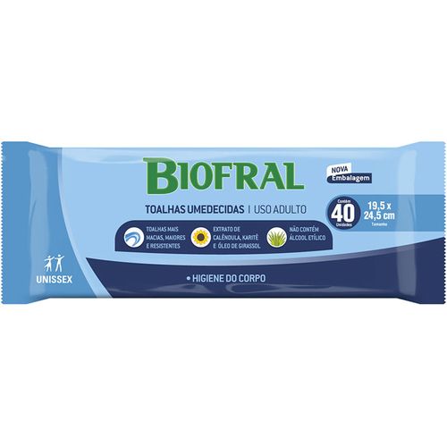 Toalha Umedecida Biofral Confort Tena 40 Unidades