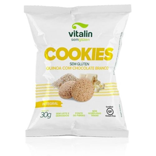 Cookies Vitalin Chocolate Branco Sem Glúten 30g