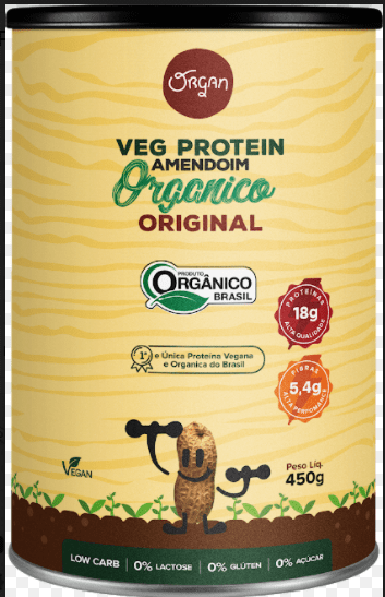 Veg Protein Amendoim Org Original Organ Pt 450g