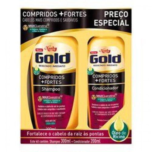 Kit Niely Gold Comprimidos + Fortes Shampoo 275ml + Condicionador 175ml
