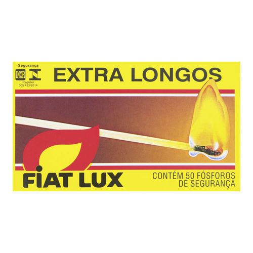 Fósforo Fiat Lux Extra Longos com 50 Unidades