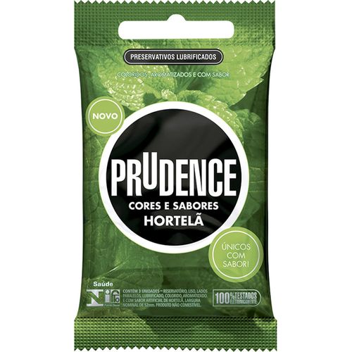 Preservativo Prudence Cores e Sabores Hortelã 3 unidades