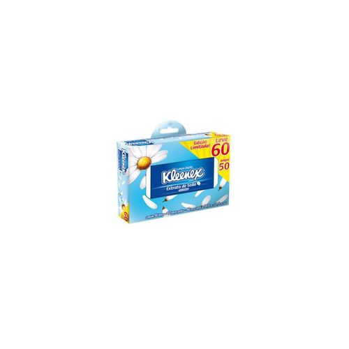 Lenço de Papel Kleenex Extrato de Seda Leve 60 Pague 50 Unidades