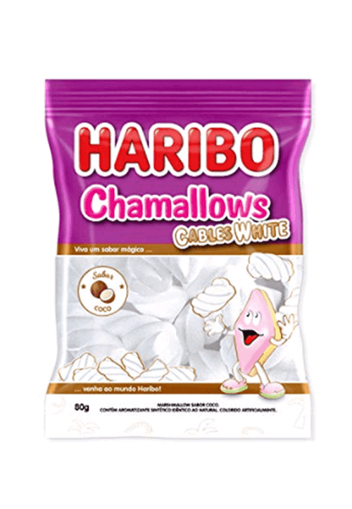 Marshmallow Coco Cables White Haribo Chamallows Pacote 80g