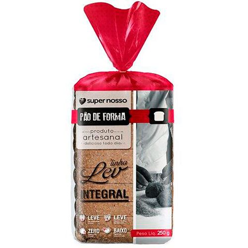 Pão de Forma Super Nosso Lev Integral Artesanal 250g