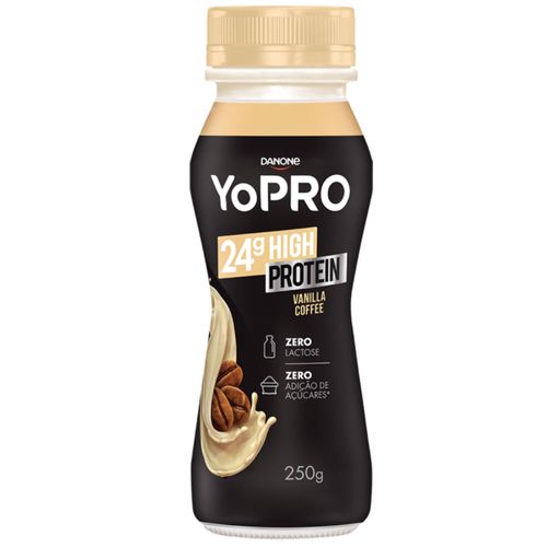 Iogurte Líquido Yopro Vanilla Coffee Zero Lactose 24g High Protein 250g