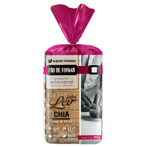 Pão de Forma Lev Chia Artesanal Supernosso 250g