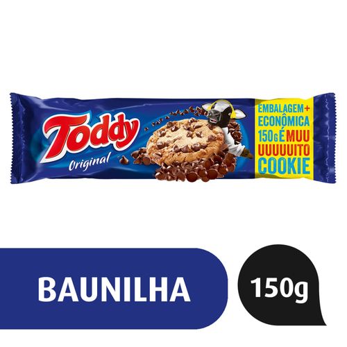Biscoito Cookie Baunilha Com Gotas De Chocolate Toddy Pacote 150G Embalagem Econômica