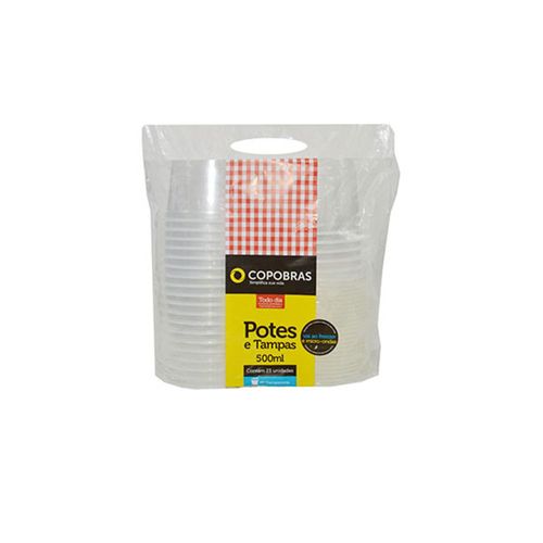 Pote Descartável Copobras 500 ml Pacote com 25 Unidades