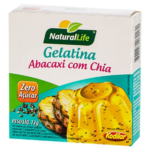 Gelatina em Pó Natural Life Zero Açúcar Abacaxi com Chia 12g