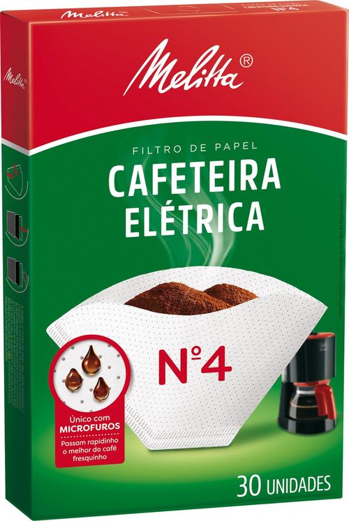 Filtro De Papel Melitta Para Cafeteira Nº4 30 Unidades