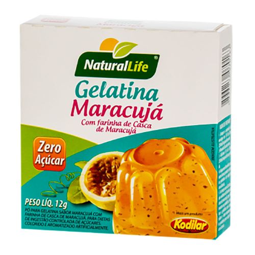 Gelatina Zero Açúcar Natural Life Maracujá com Farinha de Maracujá 12g