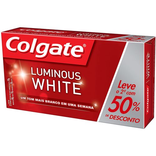 Creme Dental Colgate Luminous White 70g 2 Unidades com 50% de Desconto da 2º Unidade