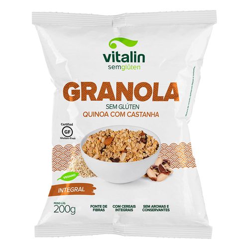Granola Vitalin Sem Glúten Quinoa com Castanha Pacote 200g