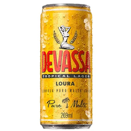 Cerveja Devassa Loura Lager Lata Sleek 269 ml