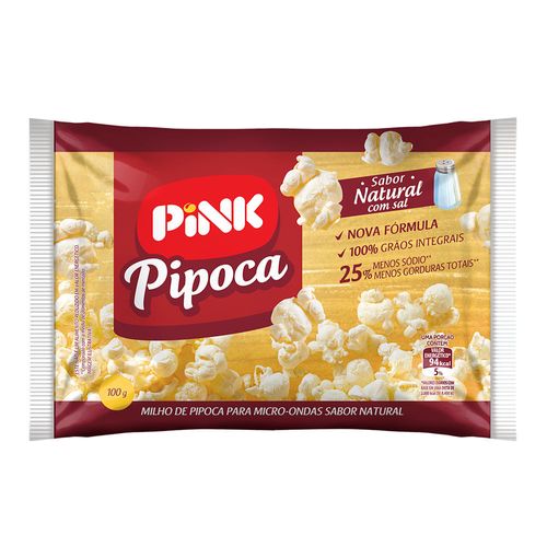 Milho para Pipoca de Microondas Natural Pink 100g