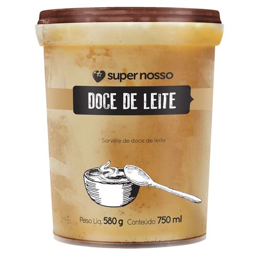 Sorvete Gourmet Super Nosso Doce de Leite 750 ml