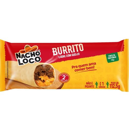 Burrito Nacho Loco 112,5g-pc Carne C/cheddar