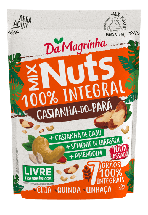 Mix de Nuts Integral Castanha-do-Pará Da Magrinha 7 Grãos Sachê 50g