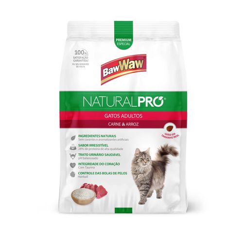 Alimento Para Gato BawWaw Adulto Carne e Arroz 2,5Kg