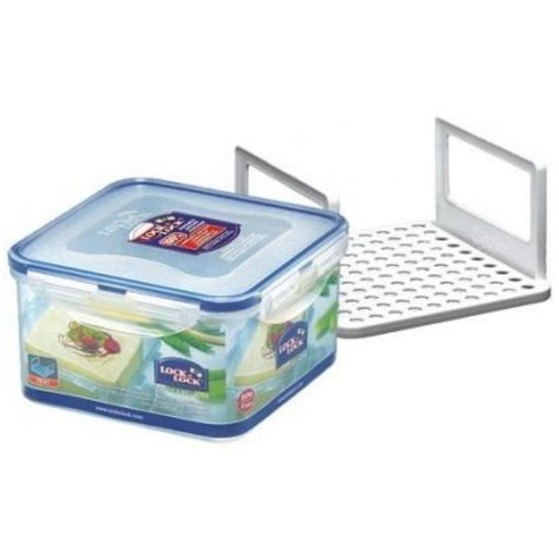 Pote-Plastico-Lock-Lock-Quadrado-para-Queijo-Com-Grade-12L