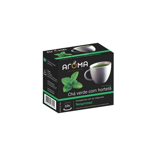 Chá Aroma Capsula Verde com Hortelã Compatível Com Máquina Nespresso 25 g