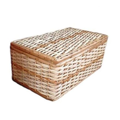 Baú de Vime Pequeno Vazio Craftwork Quadrado 50x30x25cm