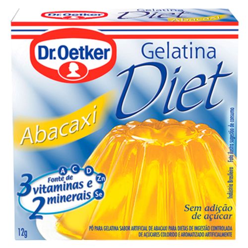 Gelatina Dr.Oetker em Pó Diet de Abacaxi Caixa 12g