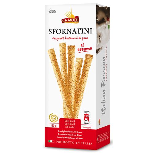 Grissini Italiano La Mole Sfornatini Gergelim Caixa 120g