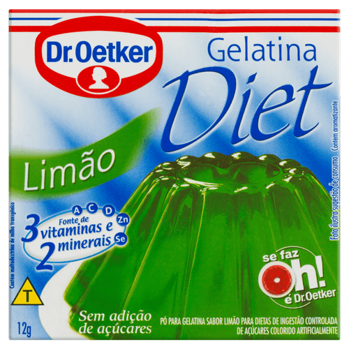 Gelatina Dr.Oetker em Pó Diet de Limão Caixa 12g