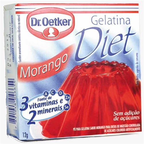 Gelatina Dr.Oetker em Pó Diet de Morango Caixa 12g
