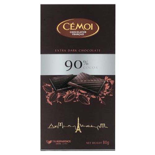 Chocolate Francês Cemoi Amargo 90% de Cacau Tablete 80 g