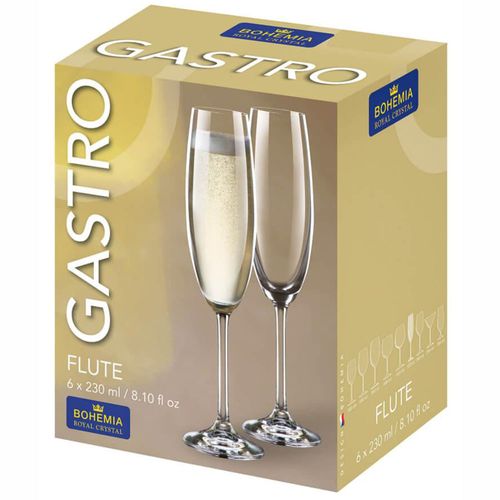 Conjunto de Taças Gastro Bohemia Champagne 6 Peças 230ml