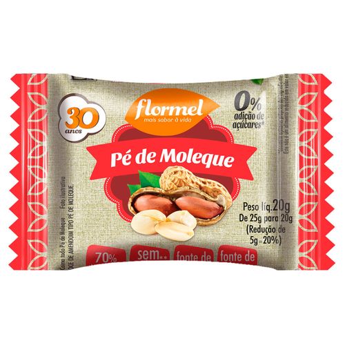 Pé de Moleque Flormel 0% Adição de Açúcar 20g