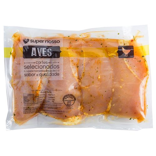 Filé De Peito De Frango Super Nosso Temperado Resfriado 1Kg