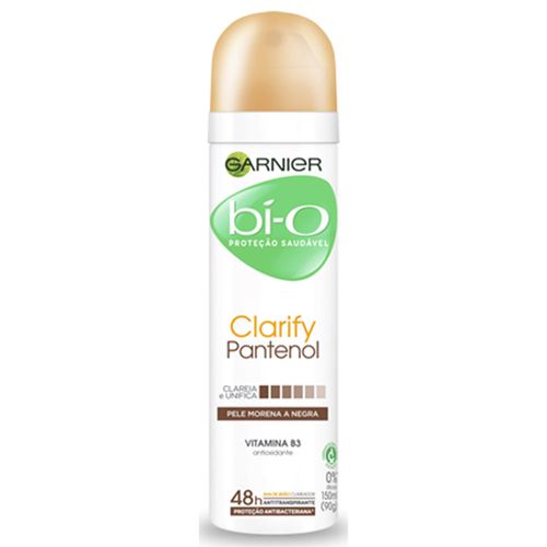 Desodorante Aerossol Garnier Bí-O Clarify Pantenol Feminino Pele Morena a Negra150 ml